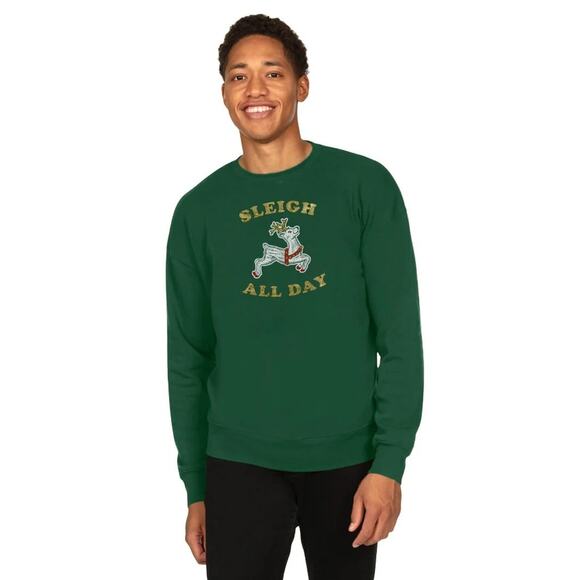 Tipsy Elves “Sleigh All Day” Green Reindeer Sweatshirt Size 3XL NWOT - Picture 1 of 8